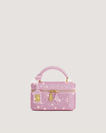 Cleo Künstliche Kristall Box Shape Top Handle Tasche - Rosa
