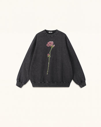 The Enchanted Pullover mit Strass-Rose – Schwarz