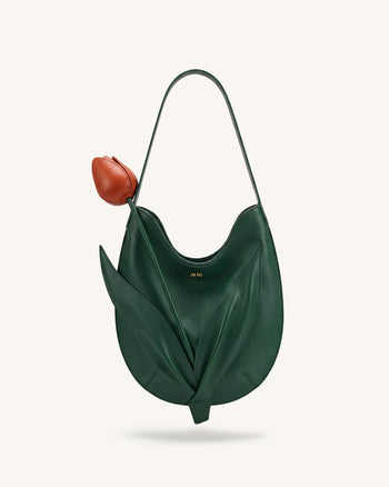 Umhängetasche in Tulpenform - Waldgrün