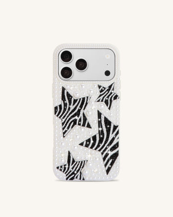 Zebra Star Pearl Handyhülle - Weiß