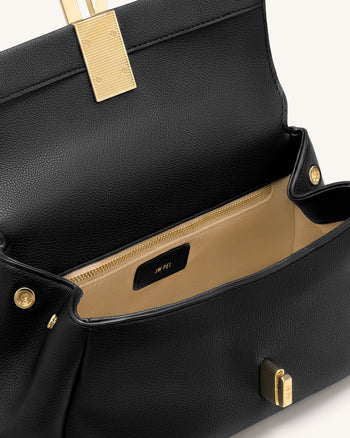 Evania Henkeltasche mit U-Schloss - Schwarz