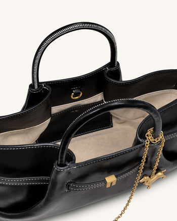 Maeve Dackel Metallanhänger Tragetasche - Schwarz