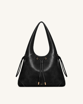 Celandra Hobo-Bag mit Kordelzug – Schwarz