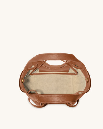 Mabel Weiche Tote Bag mit Schleife - Karamellbraun