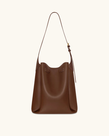 Charlene Double Buckle Hobo Tasche - Braun