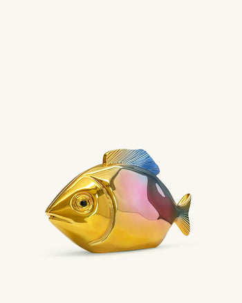 Fischförmige Clutch - Gold/Blau