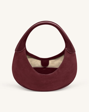 Colette Wildlederimitat Halbmond Hobo Bag - Deep Claret