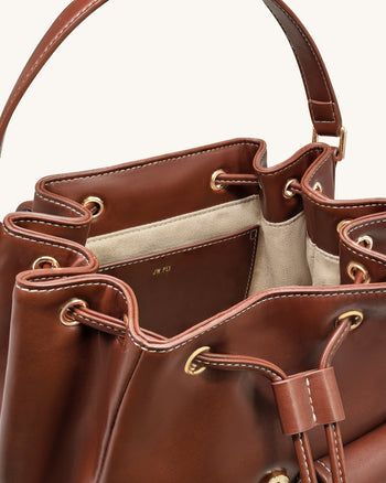 Harper Schnallentaschen-Rucksack - Dunkelbraun