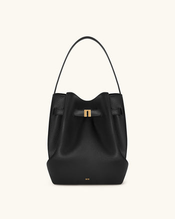 Clara Eimer-Schultertasche mit Schloss-Akzent - Schwarz