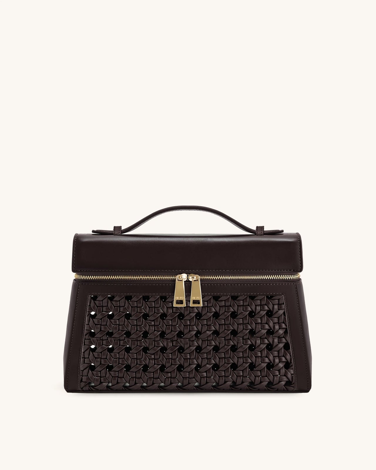 Thea Große geflochtene Henkeltasche - Dunkelrot