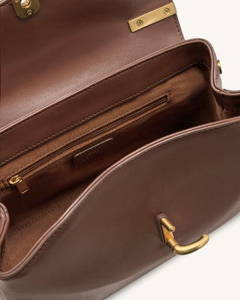 Audrey Überschlagverschluss Henkeltasche - Braun