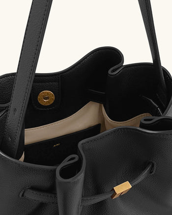 Clara Eimer-Schultertasche mit Schloss-Akzent - Schwarz