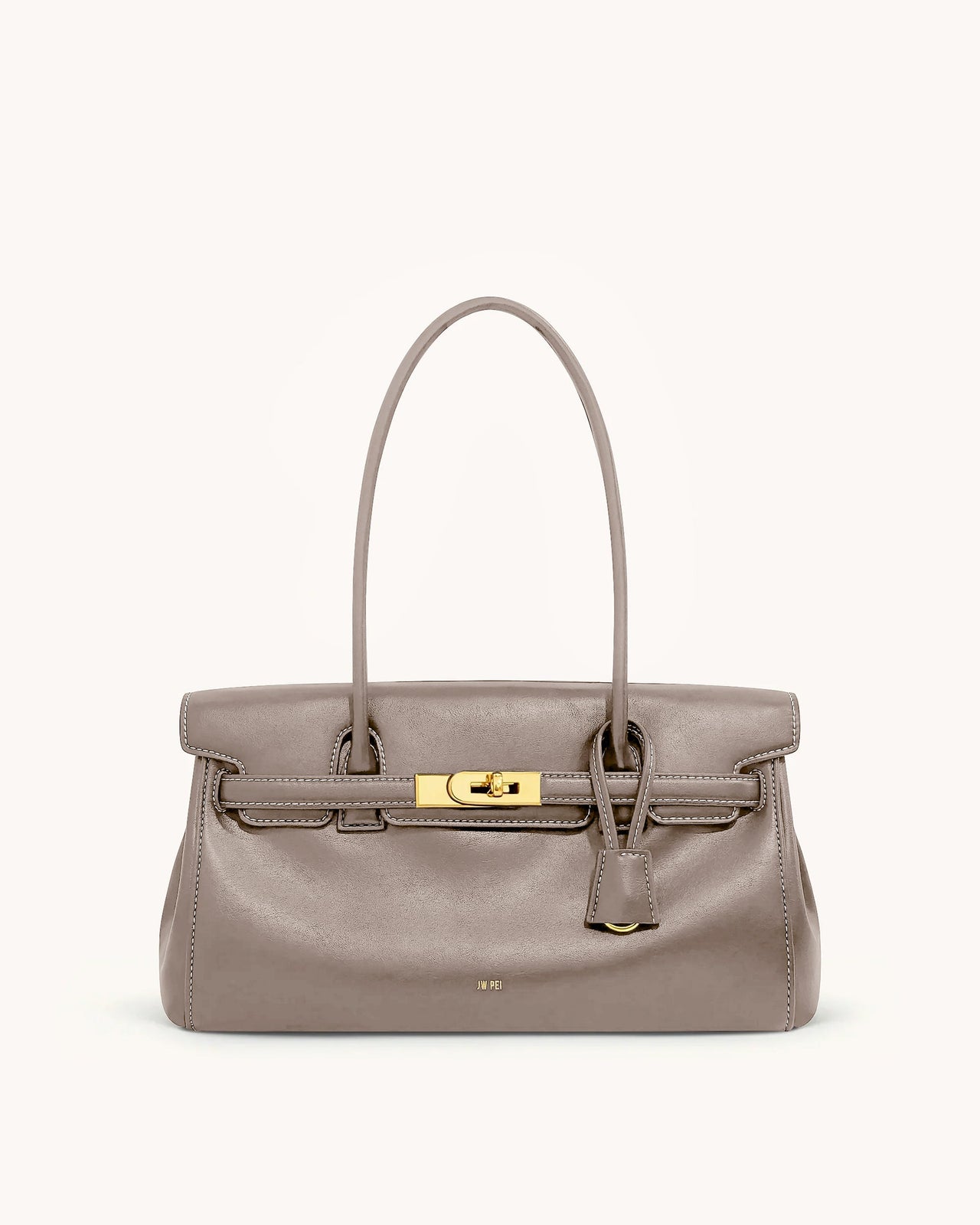 Yara Schultertasche – Grau-Apricot