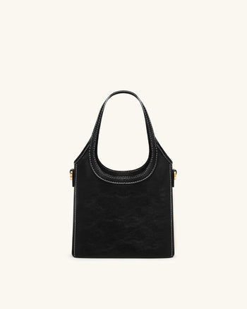 Brooke Mini-Henkeltasche mit Gürteldetails und Verzierungen - Schwarz