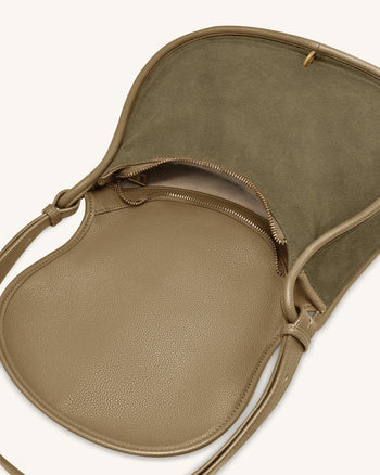 Arla Kleine Hobo-Tasche aus Kunstwildleder - Olivgrün