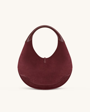 Colette Wildlederimitat Halbmond Hobo Bag - Deep Claret