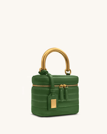 Evelyn Gesteppte Box-Henkeltasche - Grün