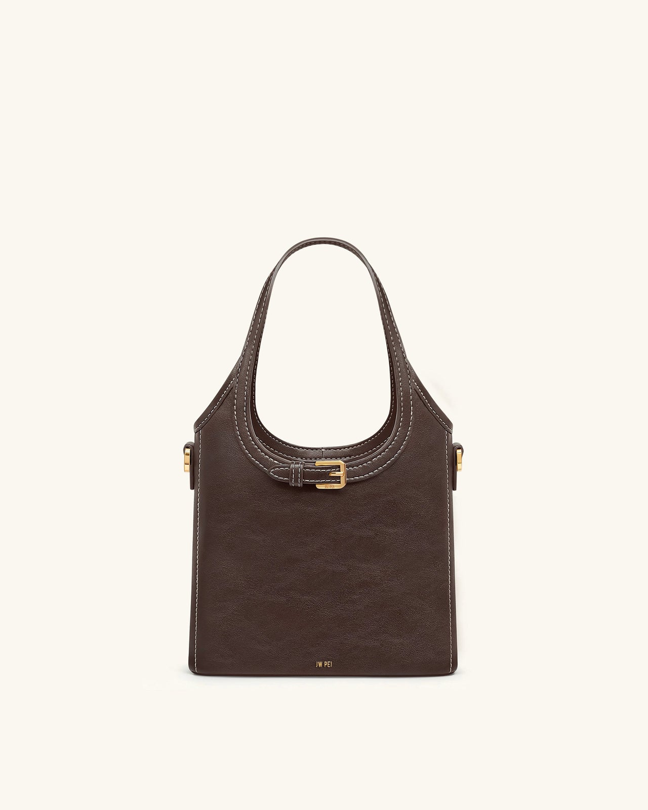 Brooke Mini-Henkeltasche mit Gürteldetails und Verzierungen - Dunkelbraun