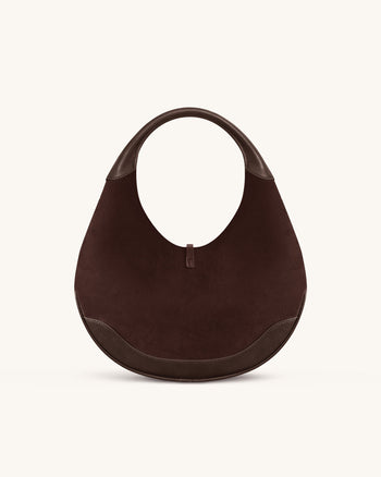 Colette Wildlederimitat Halbmond Hobo Bag - Dunkelbraun