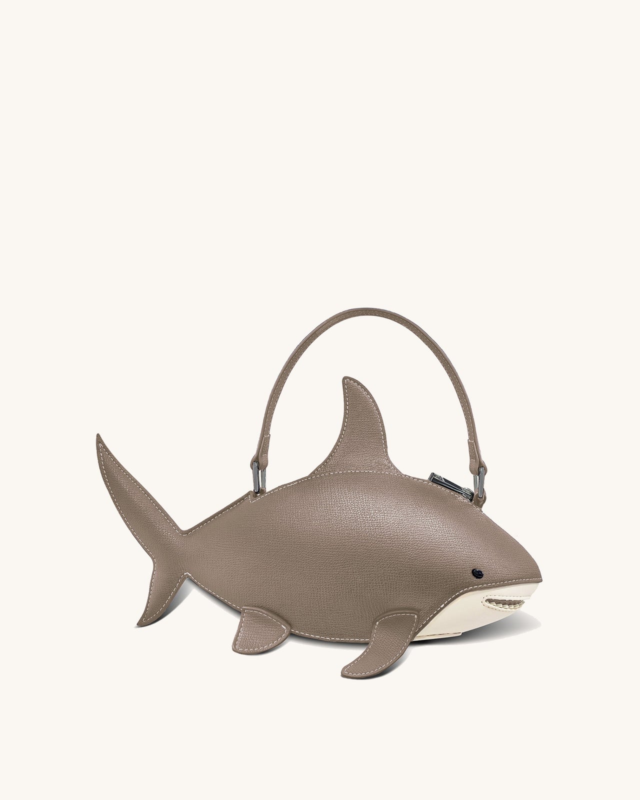 Nerys Hai-Look Handtasche mit Henkel - Hellbraun
