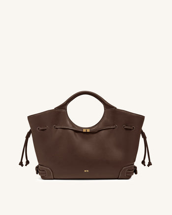 Virelle Tote-Bag mit Kordelzug – Braun