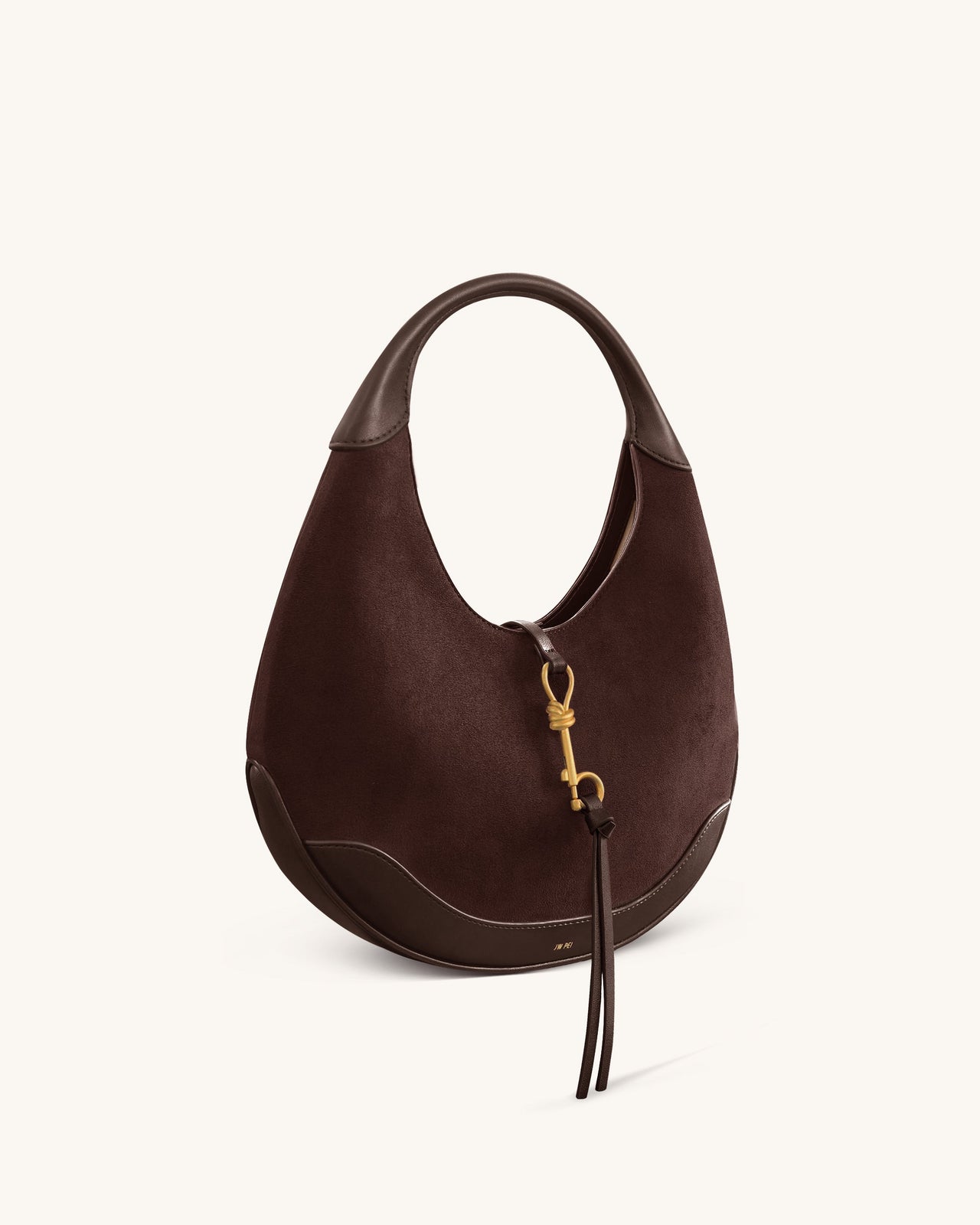 Colette Wildlederimitat Halbmond Hobo Bag - Dunkelbraun