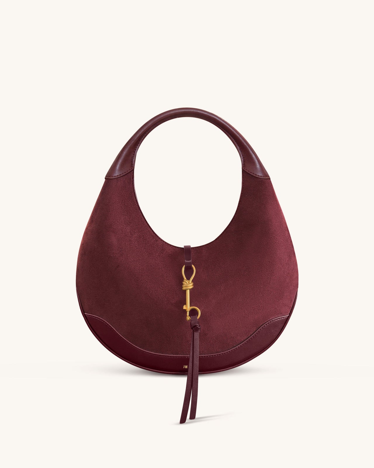 Colette Wildlederimitat Halbmond Hobo Bag - Deep Claret