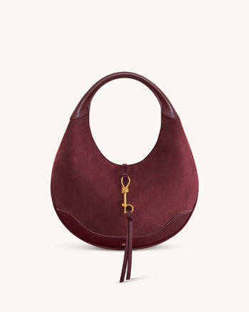 Colette Wildlederimitat Halbmond Hobo Bag - Deep Claret