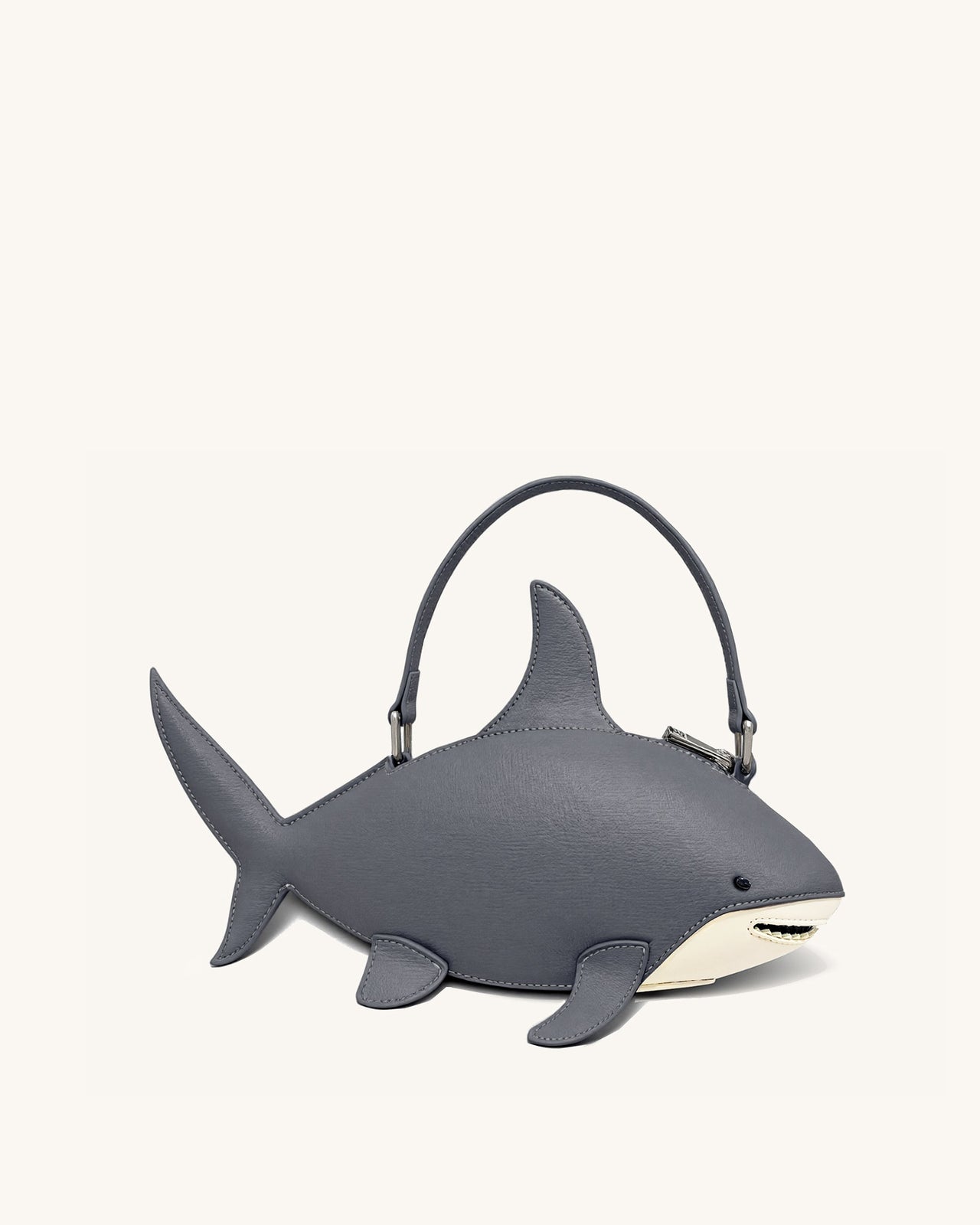 Nerys Hai-Look Handtasche mit Henkel - Grau