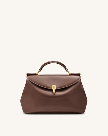 Audrey Überschlagverschluss Henkeltasche - Braun