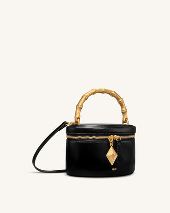 Natalie Handtasche mit geometrischem Metallanhänger - Schwarz