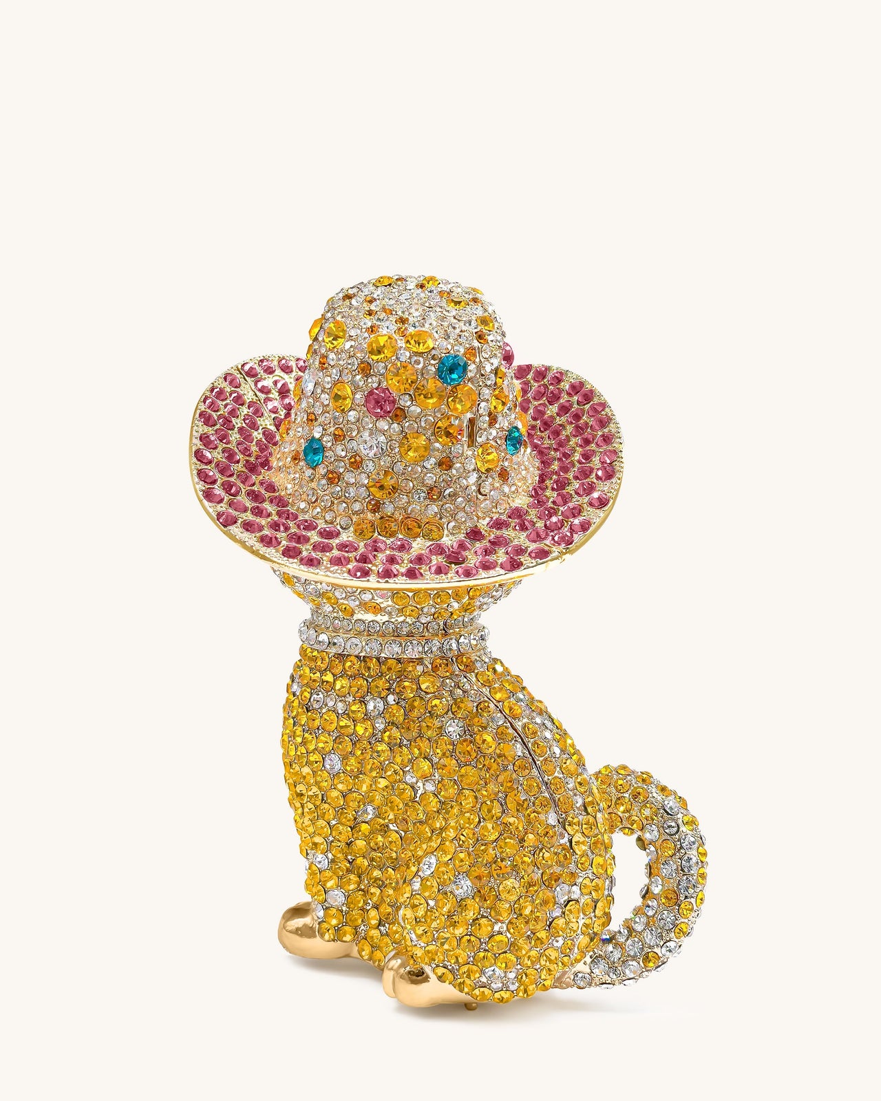 Glamouröse Katzen-Clutch - Mehrfarbig Gold