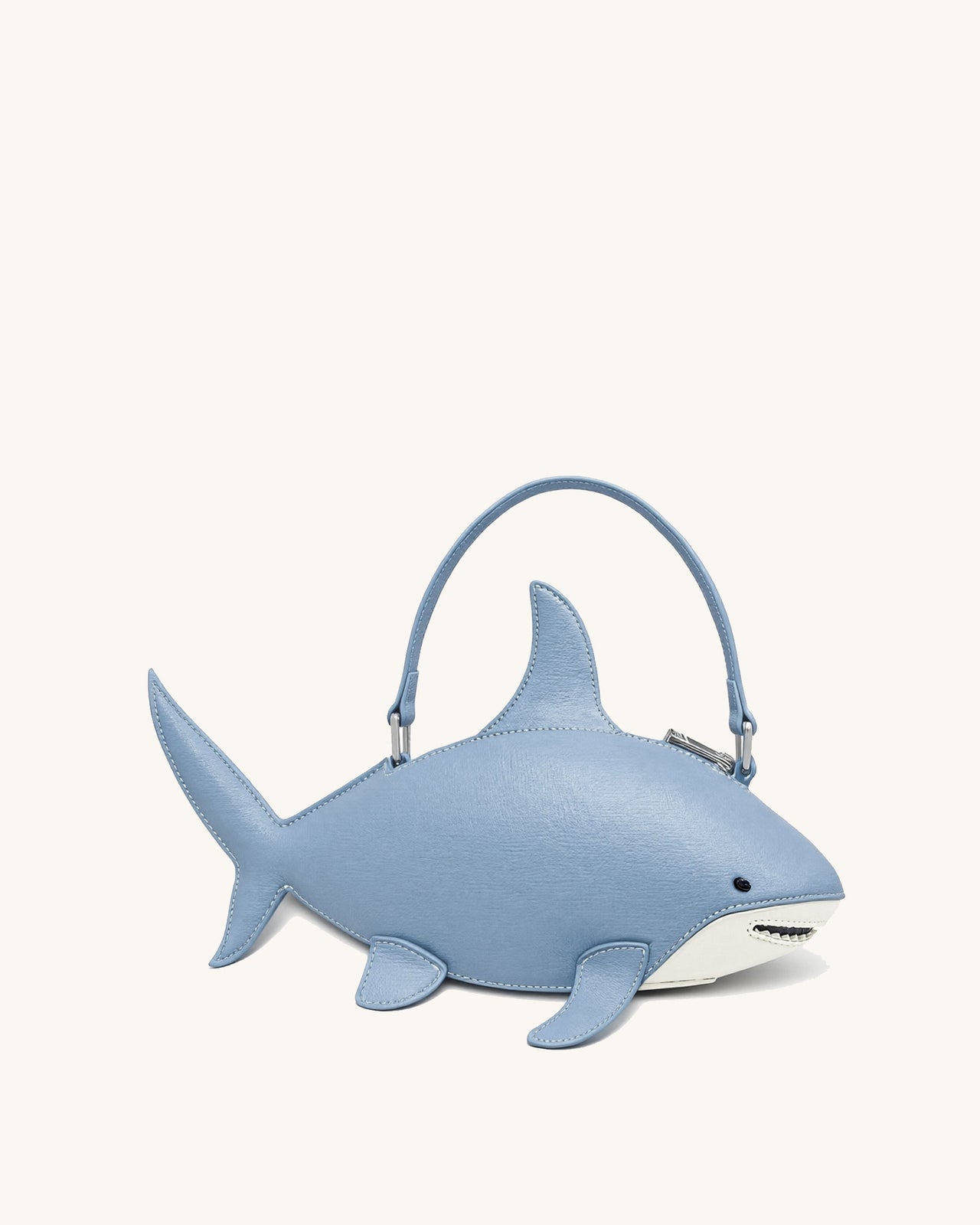 Nerys Hai-Look Handtasche mit Henkel - Hellblau