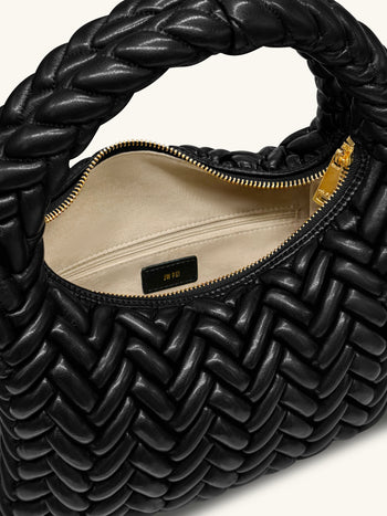 Cora Quilt-Henkeltasche - Schwarz