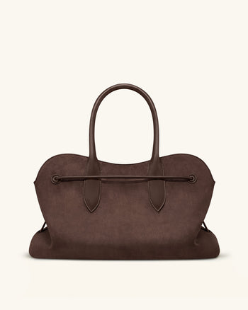 Adele Große Tragetasche mit Metallseilknoten - Mochabraun