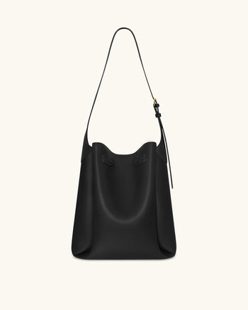 Charlene Double Buckle Hobo Tasche - Schwarz