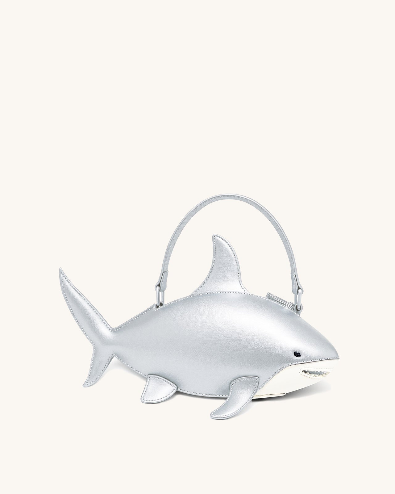 Nerys Hai-Look Handtasche mit Henkel - Silber
