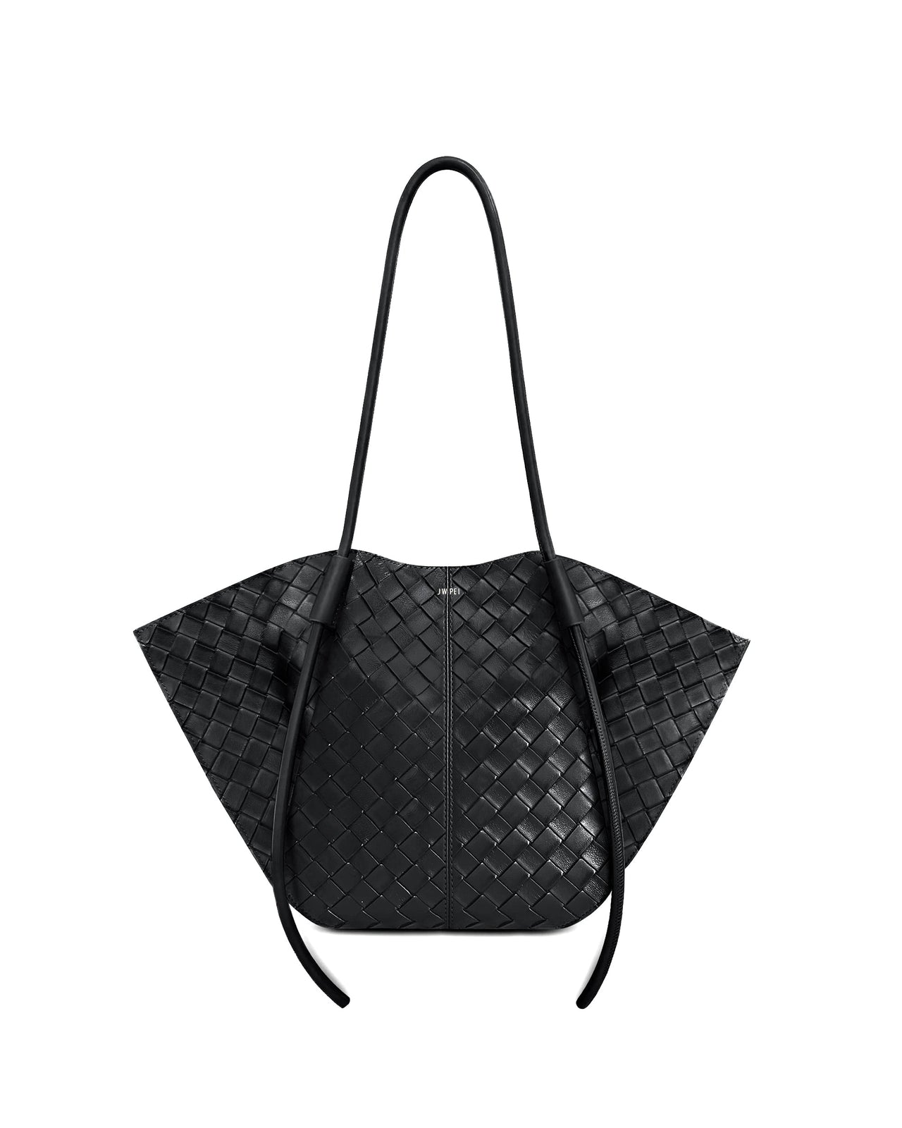 Nala Große Tote Bag mit Webtextur - Schwarz