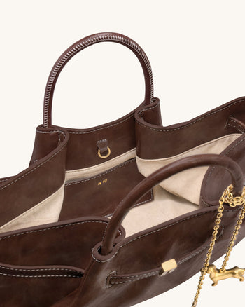 Maeve Dackel-Metallanhänger Tragetasche - Dunkelbraun