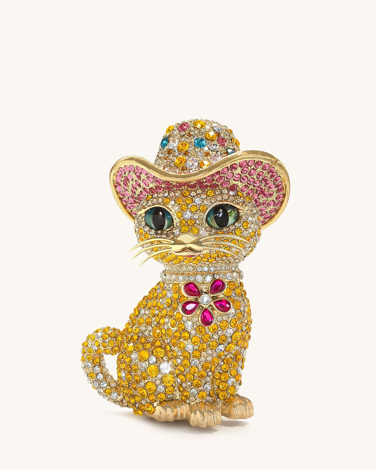 Glamouröse Katzen-Clutch - Mehrfarbig Gold