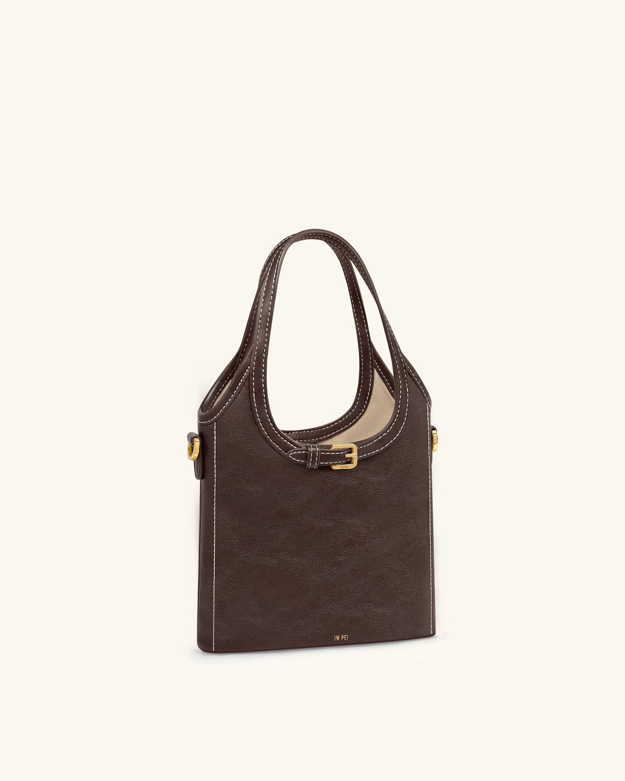 Brooke Mini-Henkeltasche mit Gürteldetails und Verzierungen - Dunkelbraun