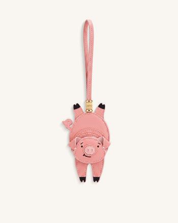 Verspielter Schweinchen-Taschenanhänger - Rosa