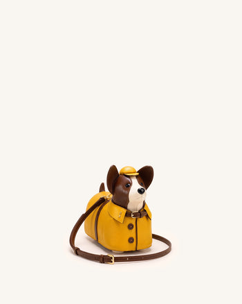 Corgi Regenmantel-Hunde-Umhängetasche – Gelb