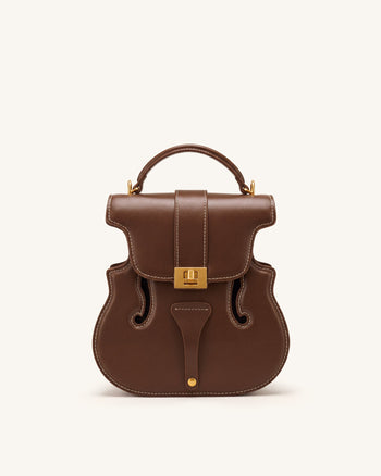 Henkeltasche in Geigenform - Dunkelbraun