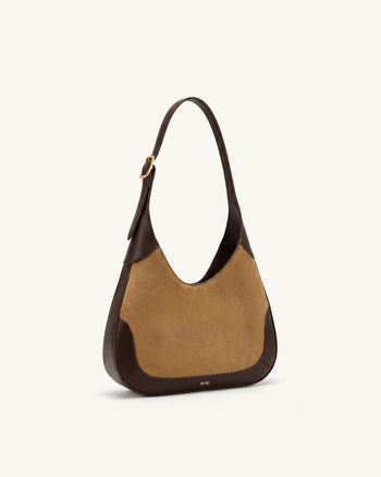 Willow Hobo-Tasche mit Besatz aus Wildlederimitat - Braun