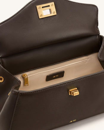 Lucia Längliche Handtasche – Dunkelbraun