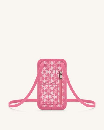 Aylin gestrickte Handytasche - Rosa & Heißes Rosa