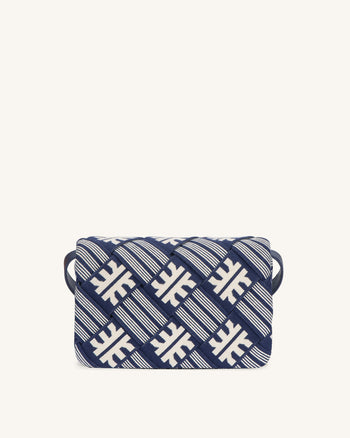FEI Maze Jacquard-Strick-Cossbody-Tasche - Navy