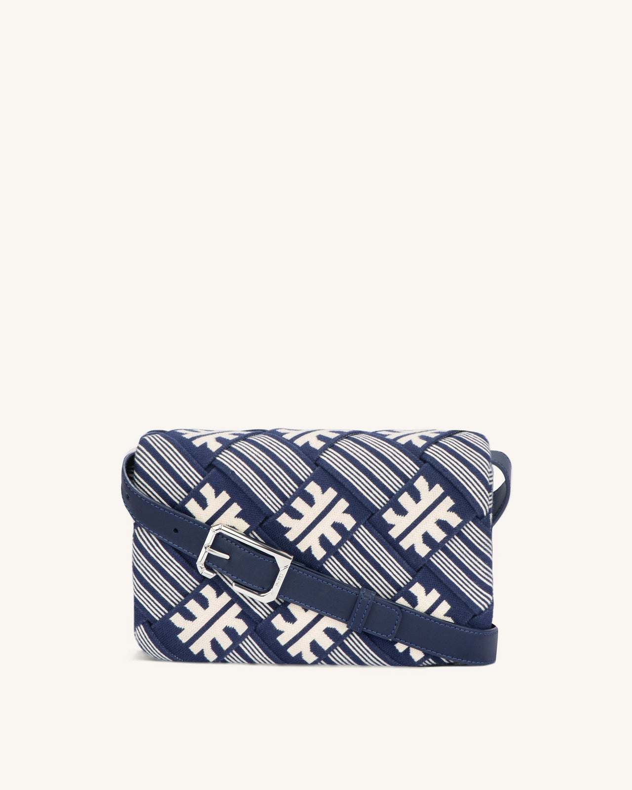 FEI Maze Jacquard-Strick-Cossbody-Tasche - Navy