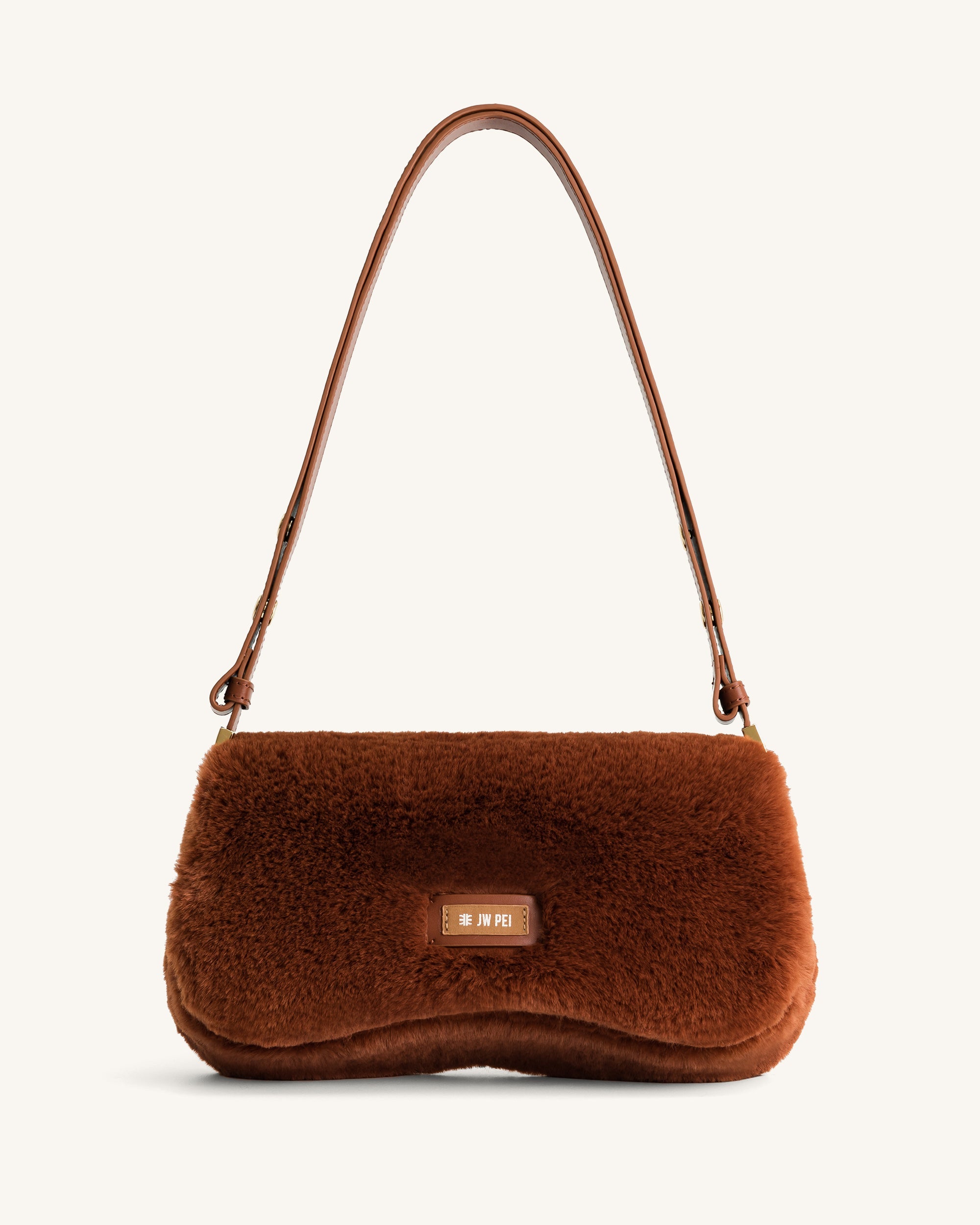 Joy Kunstpelz-Schultertasche - Karamell